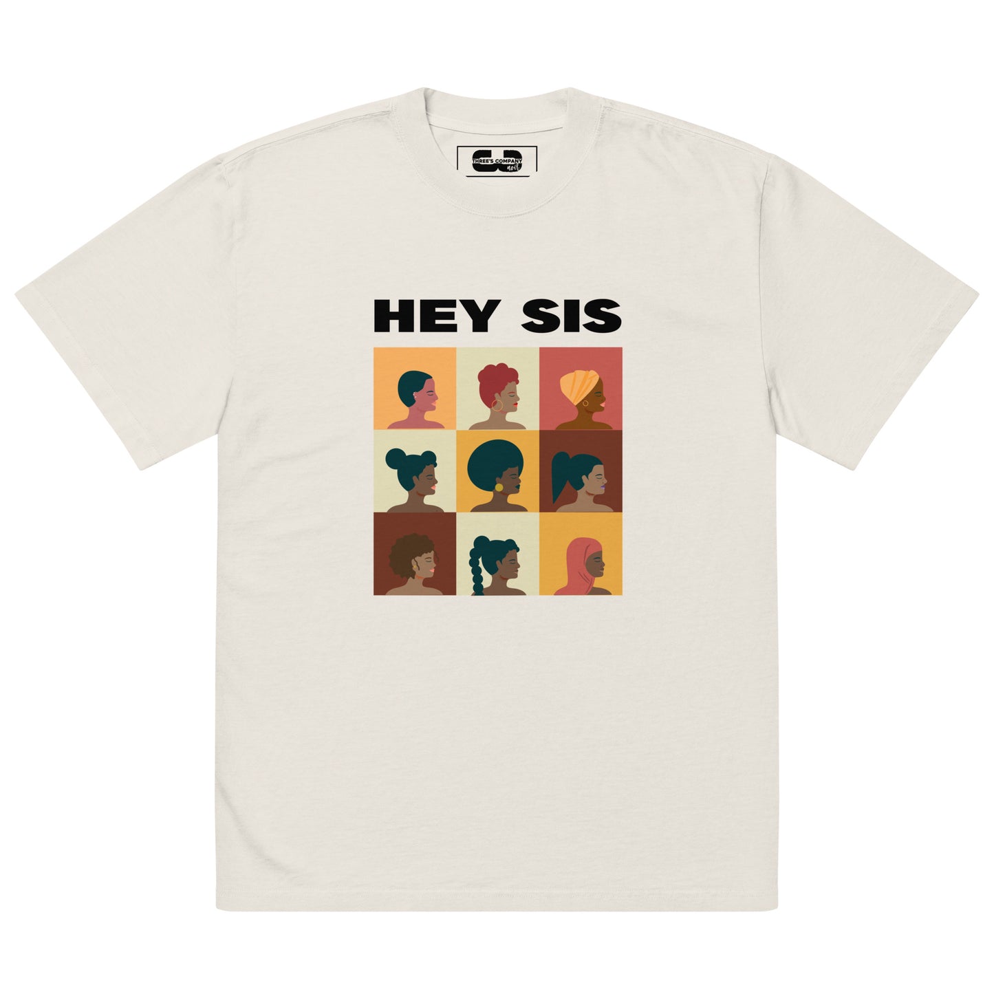 "Hey Sis" Oversized faded t-shirt