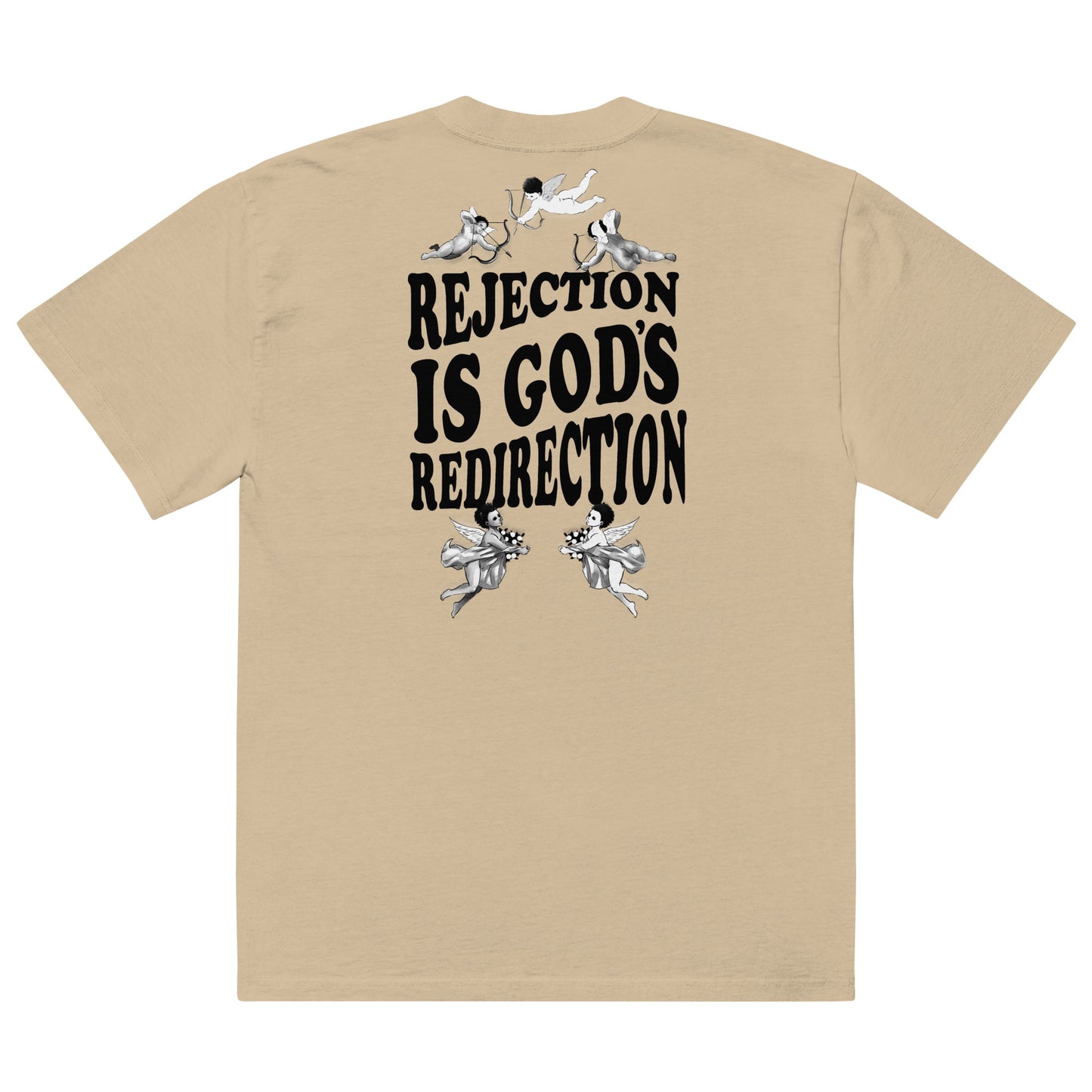 Rejection is God's Redirection Oversized faded t-shirt